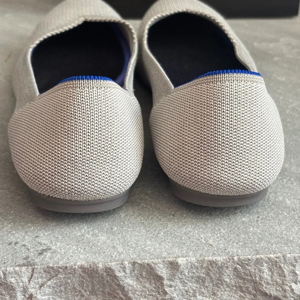 Rothy's The Flat Round Toe Slip-On Ballet Flats Flax Birdseye Womens 9.5